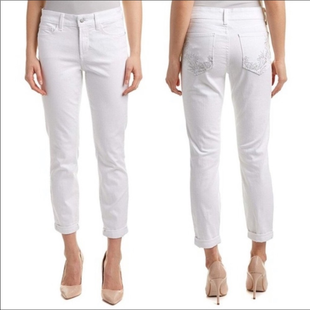 NYDJ Rachel Roll Cuff Ankle Jeans White 8